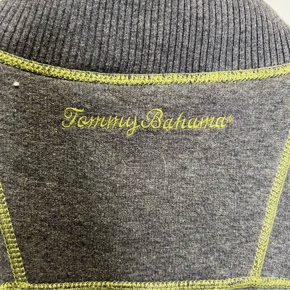 Tommy Bahama Reversible Grey Green 1/4 Zip Pullover Sweater  Size Medium - Picture 9 of 13